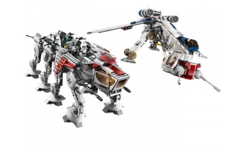 Десантный корабль республиканцев и шагающий робот AT-OT 10195 Лего Звездные войны (Lego Star Wars)