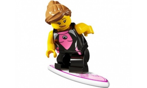 Минифигурки 4-й выпуск - Серфингистка 8804-5 Лего Минифигурки (Lego Minifigures)