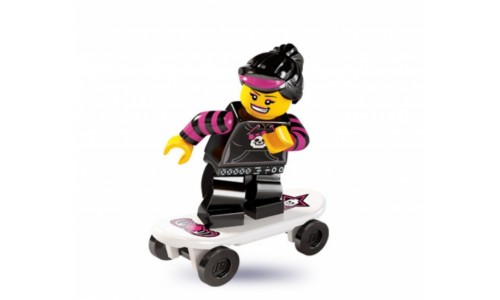 Минифигурки 6-й выпуск - Девочка на скейтборде 8827-12 Лего Минифигурки (Lego Minifigures)