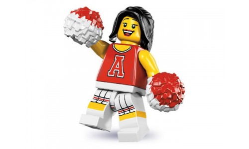 Минифигурки 8-й выпуск - Болельщица в красном костюме 8833-13 Лего Минифигурки (Lego Minifigures)