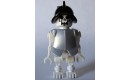 Skeleton, Fantasy Era Torso with Evil Skull, Black Conquistador Helmet, Pearl Light Gray Armor