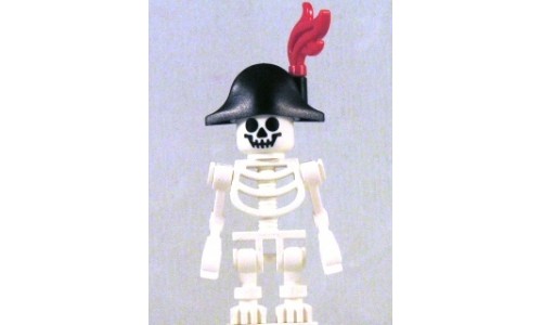 Skeleton, Fantasy Era Torso with Black Bicorne Hat, Red Plume gen037