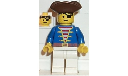 Pirate Blue Shirt, White Legs, Brown Pirate Triangle Hat pi009