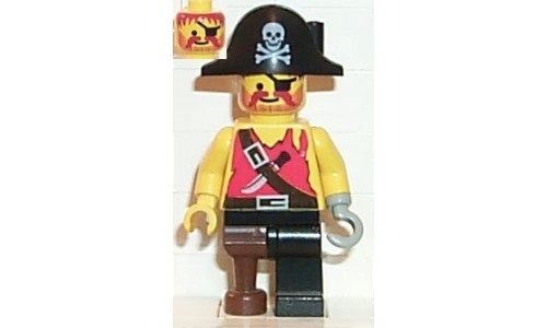 Pirate Shirt with Knife, Black Leg with Peg Leg, Black Pirate Hat with Skull pi022