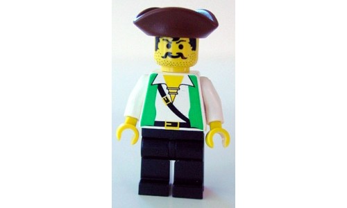 Pirate Green Shirt, Black Legs, Brown Pirate Triangle Hat pi048