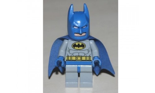 Batman - Light Bluish Gray Suit with Yellow Belt and Crest, Blue Mask and Cape sh111