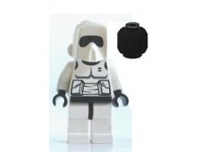 Scout Trooper (Black Head, Dark Bluish Gray Torso Pattern) - sw005a