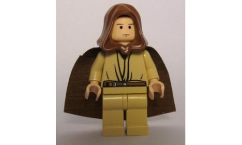 Obi-Wan Kenobi (young with hood and cape, light flesh, tan legs) sw173