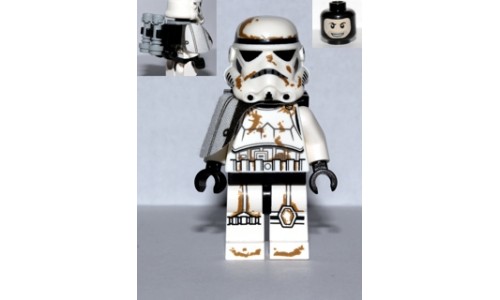 Stormtrooper (Tatooine) with White Pauldron, Re-Breather on Back, Dirt Stains, Patterned Head (Sandtrooper Sergeant) sw383
